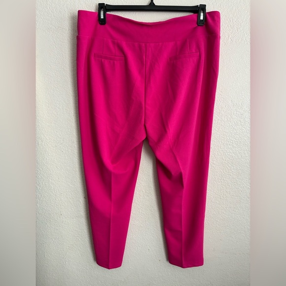 Soho Women’s Plus-Size Classic Straight-Leg Mid-Rise Hot Pink Pants 2X - Picture 3 of 9